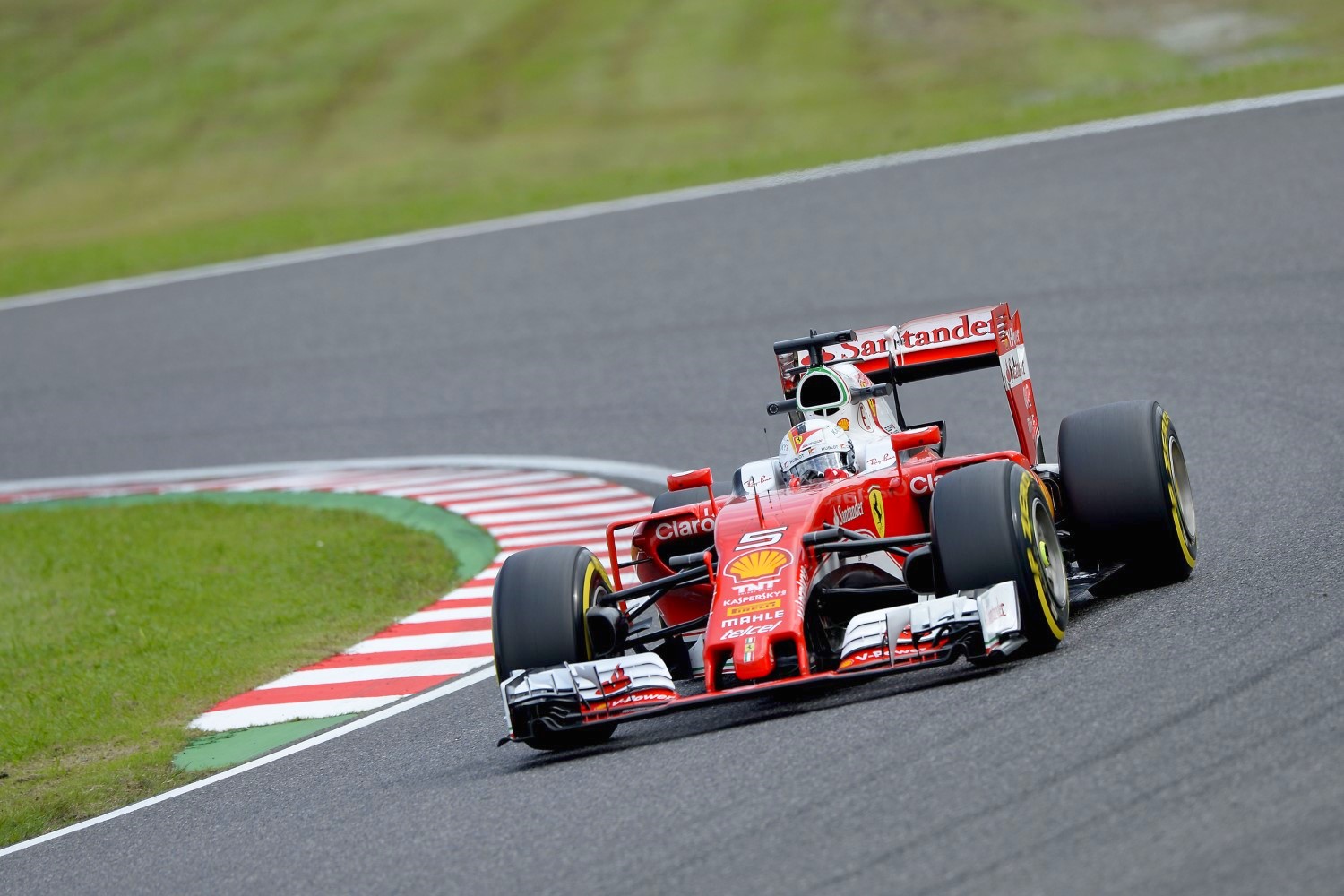 Vettel in the hapless Ferrari