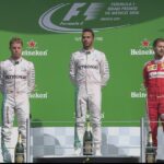 From left, Rosberg, Hamilton and Vettel