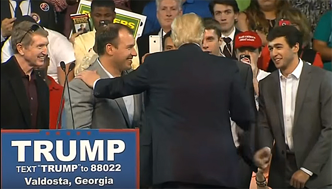 Trump greets NASCAR drivers