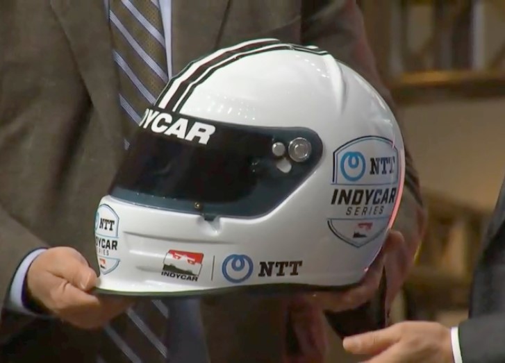 IndyCar presented this helmet to Jun Sawada, CEO of NTT