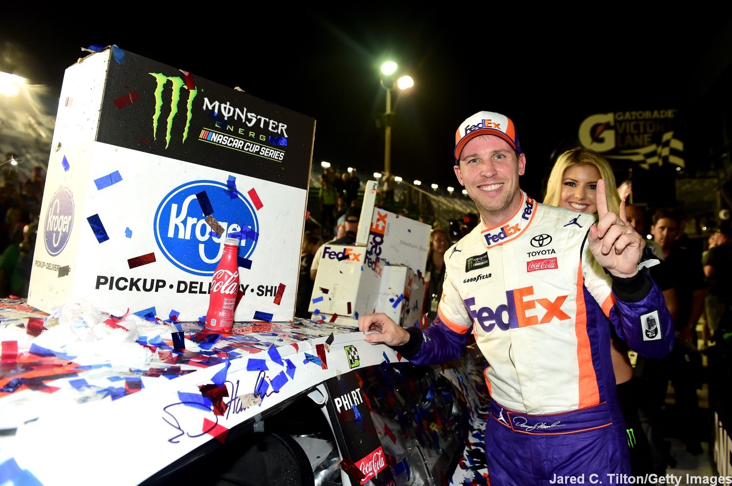 A happy Denny Hamlin