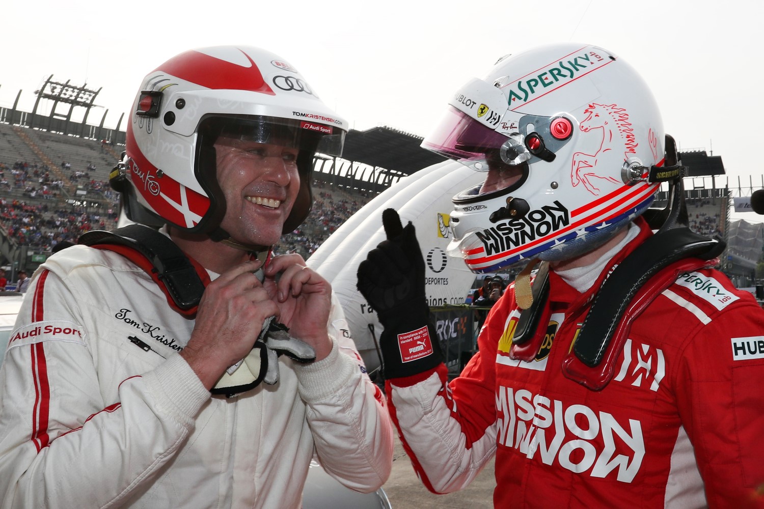 Vettel tells Kristensen I beat you by 2 inches