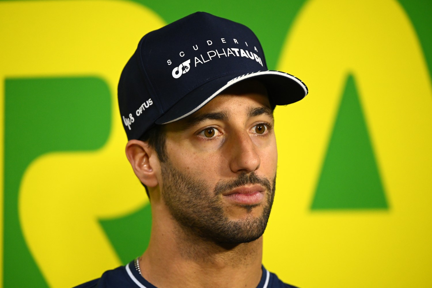 Daniel Ricciardo of Australia and Scuderia AlphaTauri talks in the Drivers Press Conference during previews ahead of the F1 Grand Prix of Brazil at Autodromo Jose Carlos Pace on November 02, 2023 in Sao Paulo, Brazil. (Photo by Clive Mason/Getty Images) // Getty Images / Red Bull Content Pool