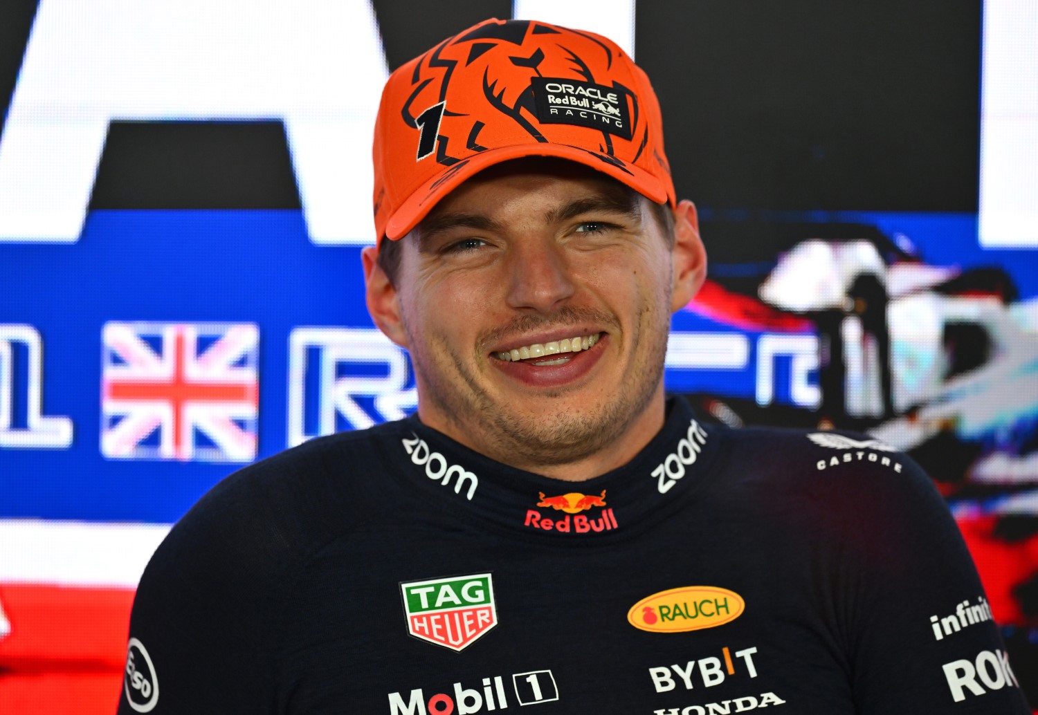 2023 British GP Race winner Max Verstappen of the Netherlands and Oracle Red Bull Racing attends the press conference after the F1 Grand Prix of Great Britain at Silverstone Circuit on July 09, 2023 in Northampton, England. (Photo by Dan Mullan/Getty Images) // Getty Images / Red Bull Content Pool