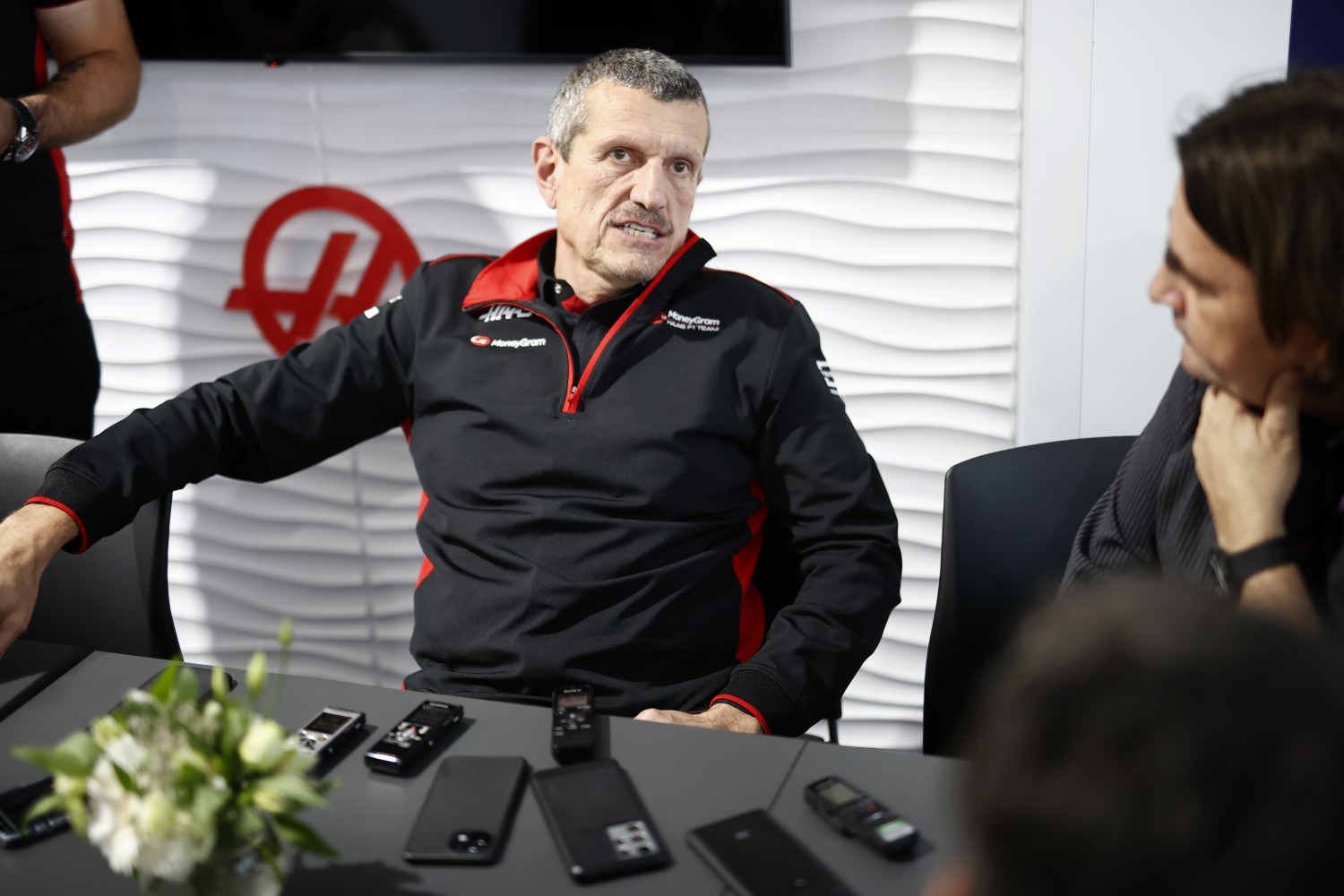 Running the team into the ground - Guenther Steiner, Team Principal, Haas F1 Team, talks to the press during the Mexico City GP at Autodromo Hermanos Rodriguez on Thursday October 26, 2023 in Mexico City, Mexico. (Photo by Andy Hone / LAT Images)