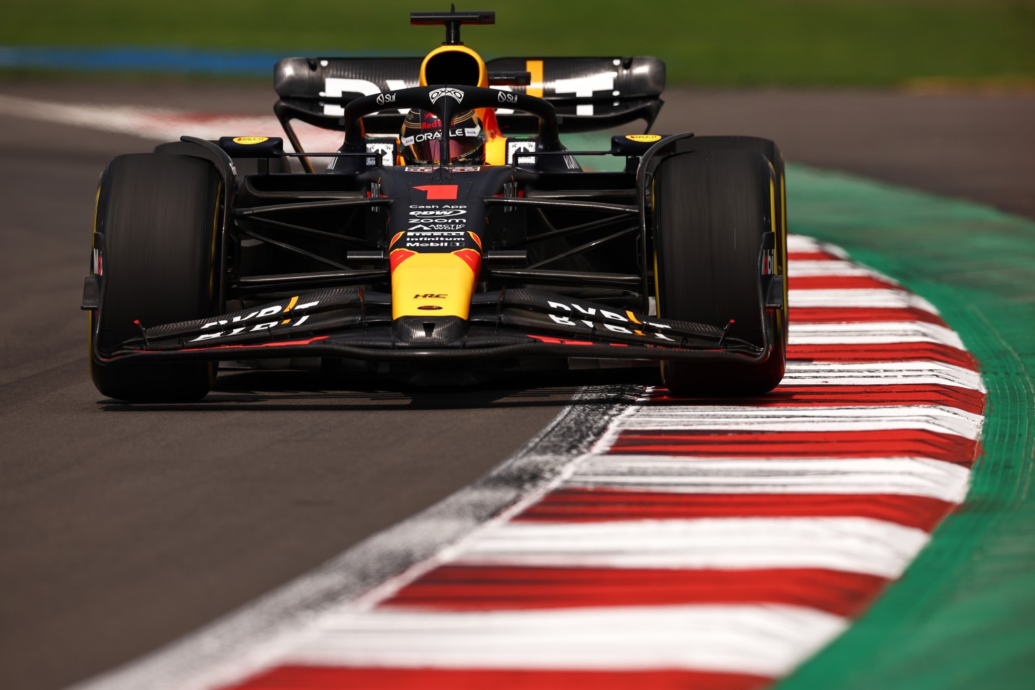 Max Verstappen of the Netherlands driving the (1) Oracle Red Bull Racing RB19 on track during practice ahead of the F1 Grand Prix of Mexico at Autodromo Hermanos Rodriguez on October 27, 2023 in Mexico City, Mexico. (Photo by Jared C. Tilton/Getty Images)