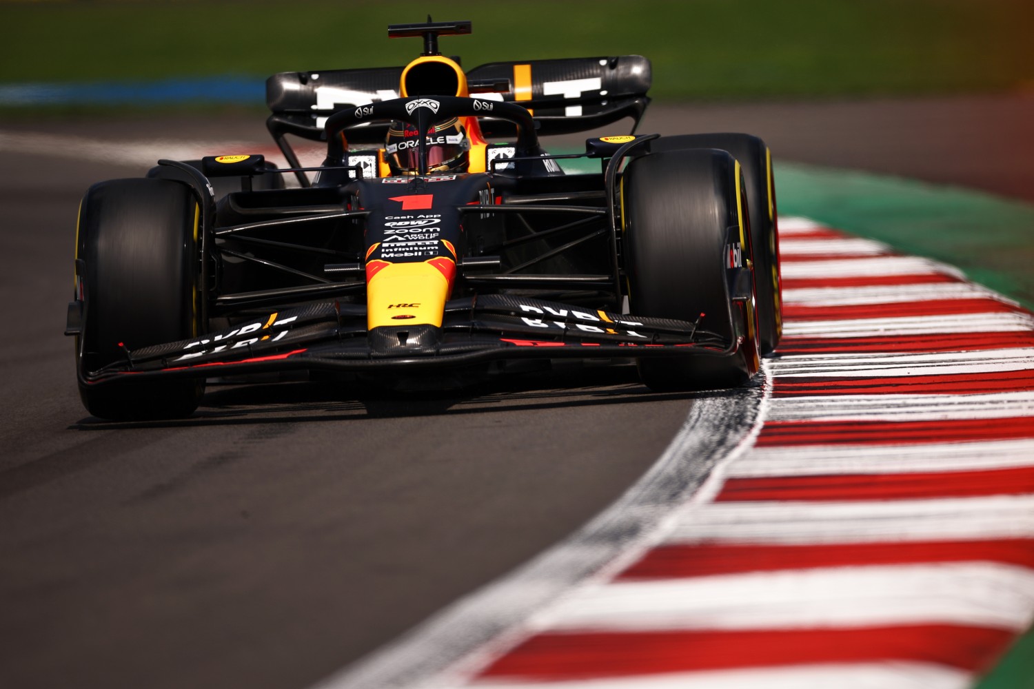 Max Verstappen of the Netherlands driving the (1) Oracle Red Bull Racing RB19 on track during practice ahead of the F1 Grand Prix of Mexico at Autodromo Hermanos Rodriguez on October 27, 2023 in Mexico City, Mexico. (Photo by Jared C. Tilton/Getty Images)