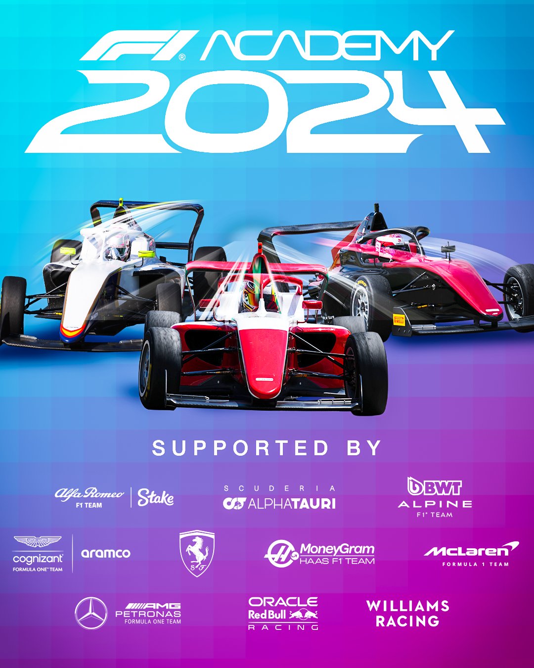 F1 All 10 teams to have F1 Academy drivers & liveries for '24
