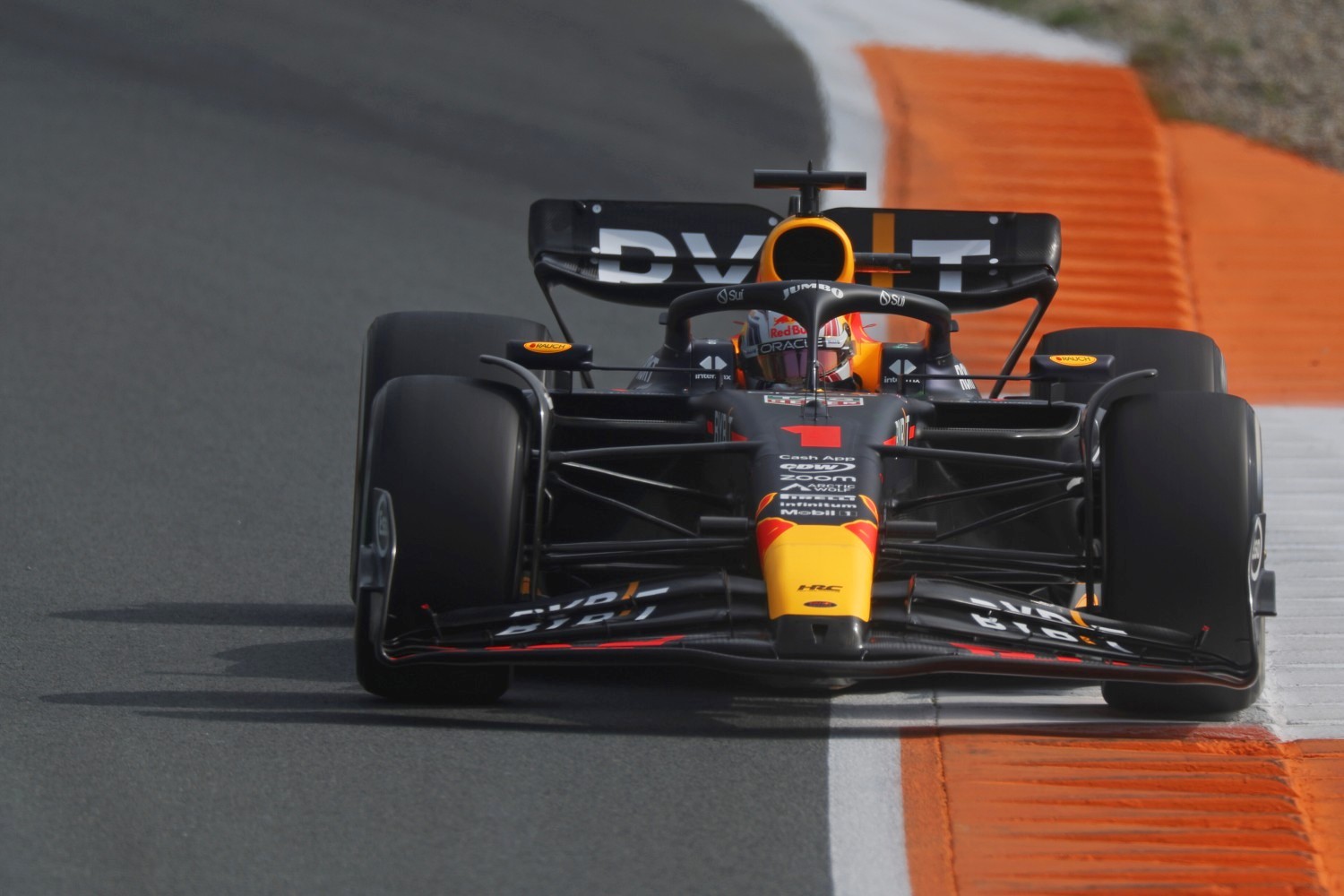 Max Verstappen of the Netherlands driving the (1) Oracle Red Bull Racing RB19 on track during practice ahead of the F1 Grand Prix of The Netherlands at Circuit Zandvoort on August 25, 2023 in Zandvoort, Netherlands. (Photo by Lars Baron/Getty Images) // Getty Images / Red Bull Content Pool // 