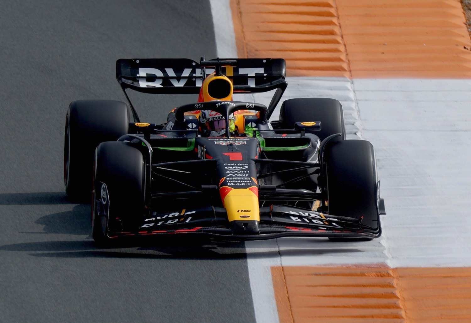 Max Verstappen of the Netherlands driving the (1) Oracle Red Bull Racing RB19 on track during practice ahead of the F1 Grand Prix of The Netherlands at Circuit Zandvoort on August 25, 2023 in Zandvoort, Netherlands. (Photo by Lars Baron/Getty Images) // Getty Images / Red Bull Content Pool //