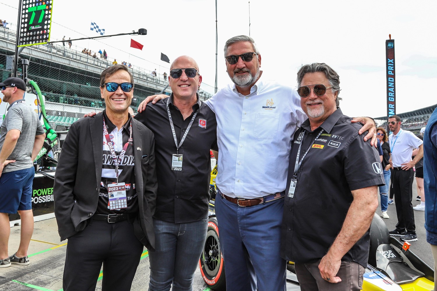 Bradley Chambers_ Dan Towriss_ Governer Eric Holcomb_ Michael Andretti - GMR Grand Prix - Photo by By_ Aaron Skillman/Penske Entertainment