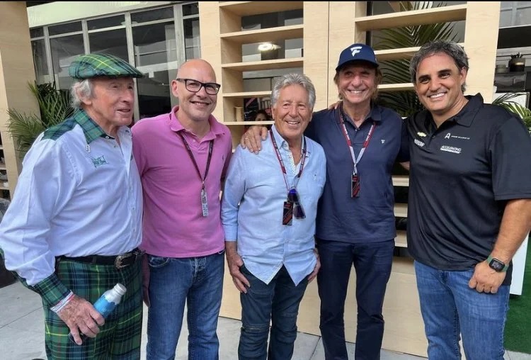 Jackie Stewart, Jacques Villeneuve, Mario Andretti, Emerson Fittipaldi and Juan Montoya