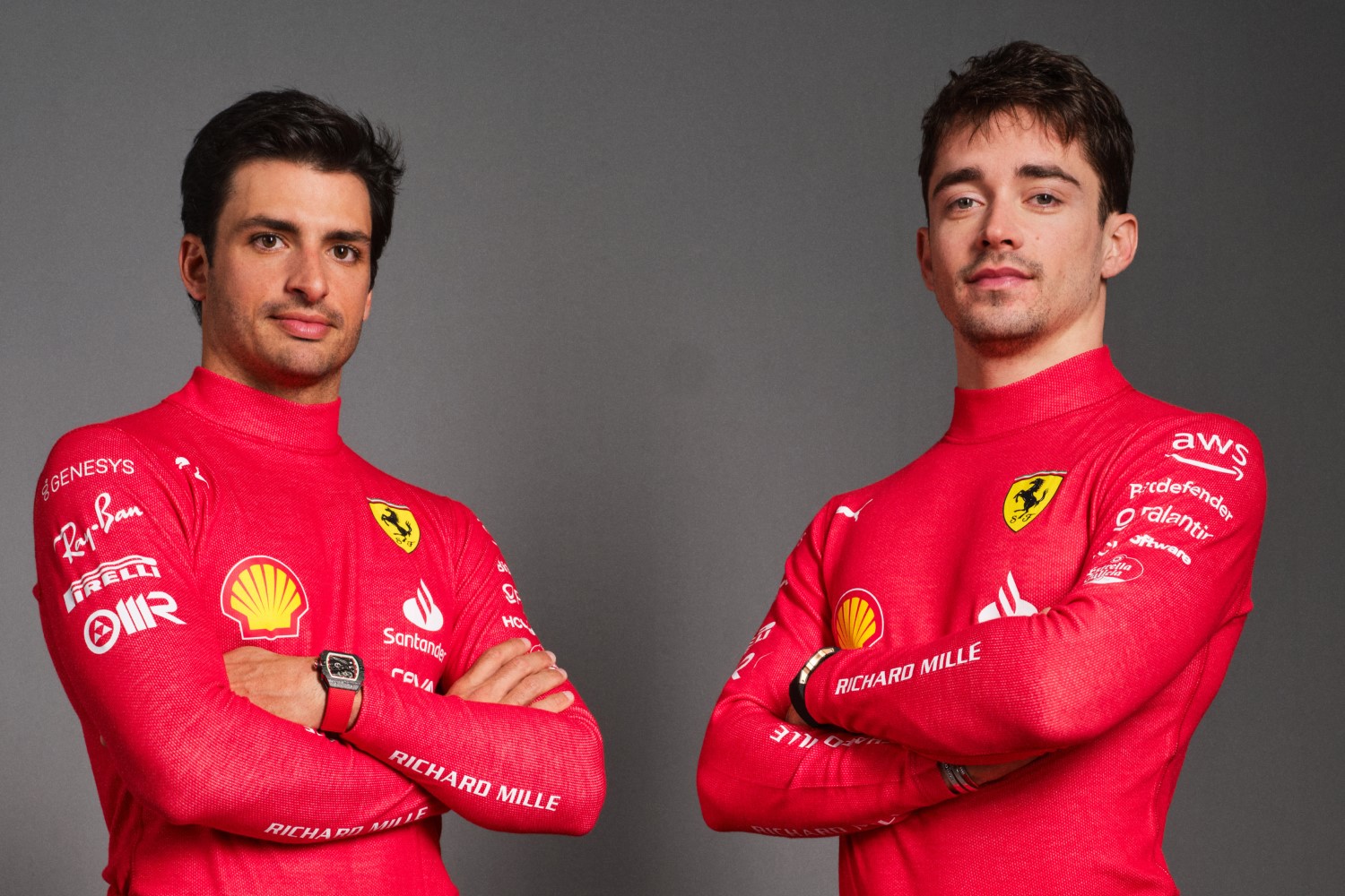 Ferrari drivers Carlos Sainz Jr. and Charles Leclerc