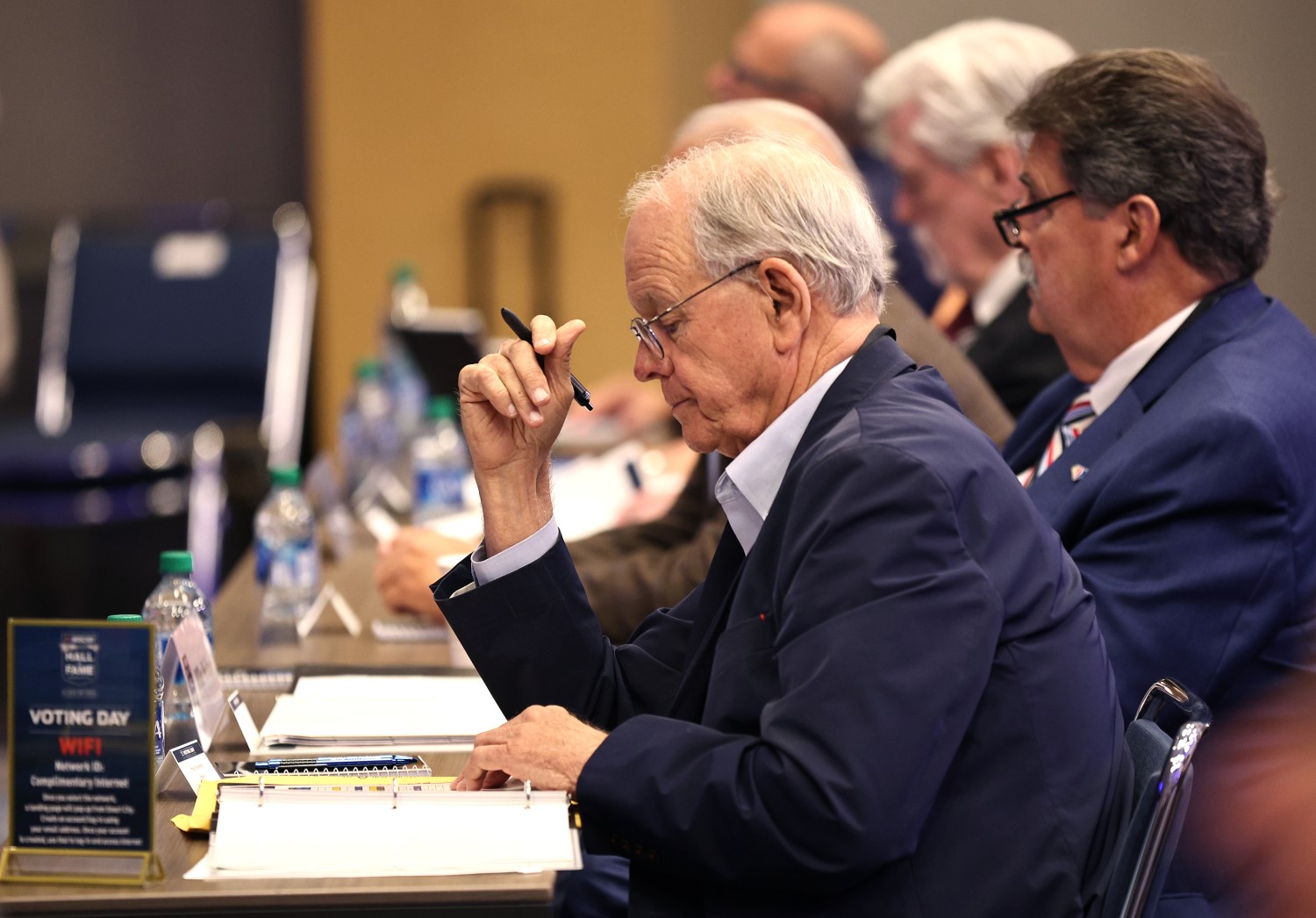 Jim France, Chairman and CEO of NASCAR, looks on during the NASCAR Hall of Fame Voting Day at Charlotte Convention Center on August 02, 2023 in Charlotte, North Carolina. (Photo by Jared C. Tilton/Getty Images)