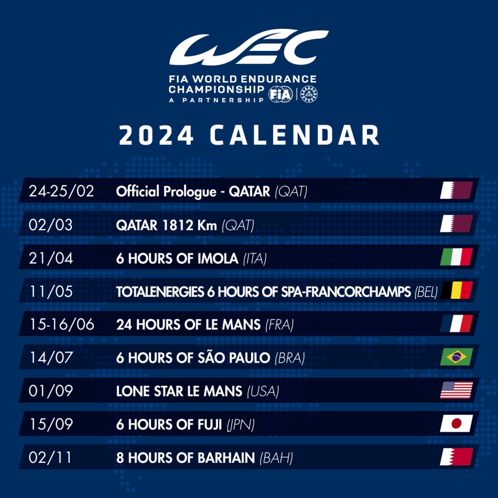 WEC: 2024 calendar expands to 8 races - AutoRacing1.com