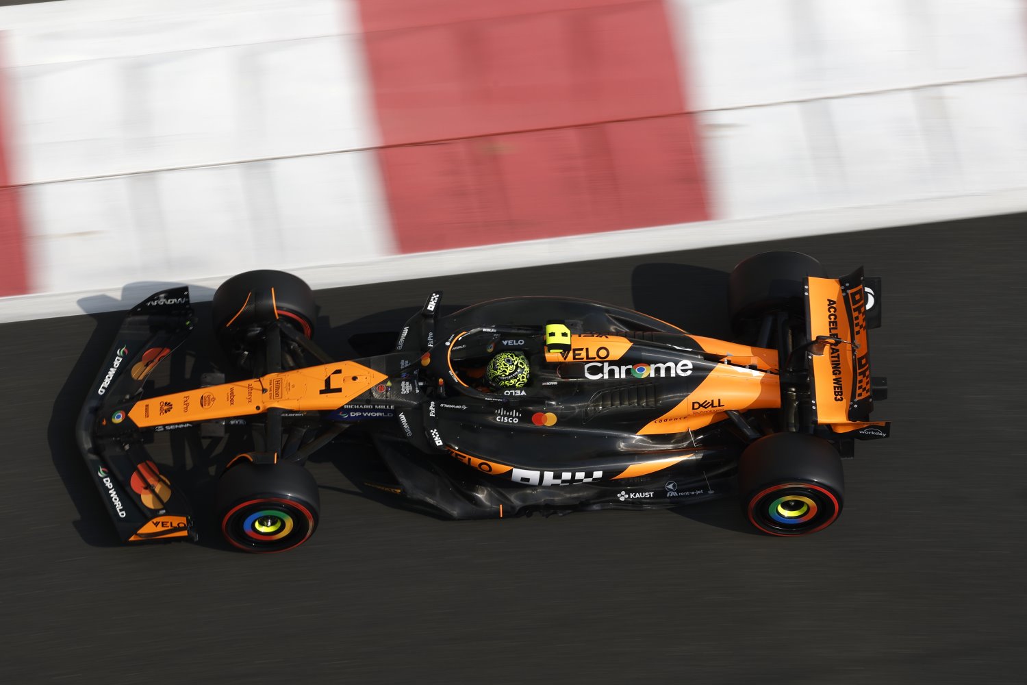 Lando Norris, McLaren MCL38 during the Abu Dhabi GP at Yas Marina Circuit on Friday December 06, 2024 in Abu Dhabi, United Arab Emirates. (Photo by Glenn Dunbar / LAT Images)