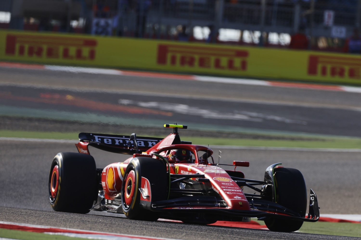 Carlos Sainz, Ferrari SF-24 during the Bahrain GP at Bahrain International Circuit on Thursday February 29, 2024 in Sakhir, Bahrain. (Photo by Steven Tee / LAT Images)