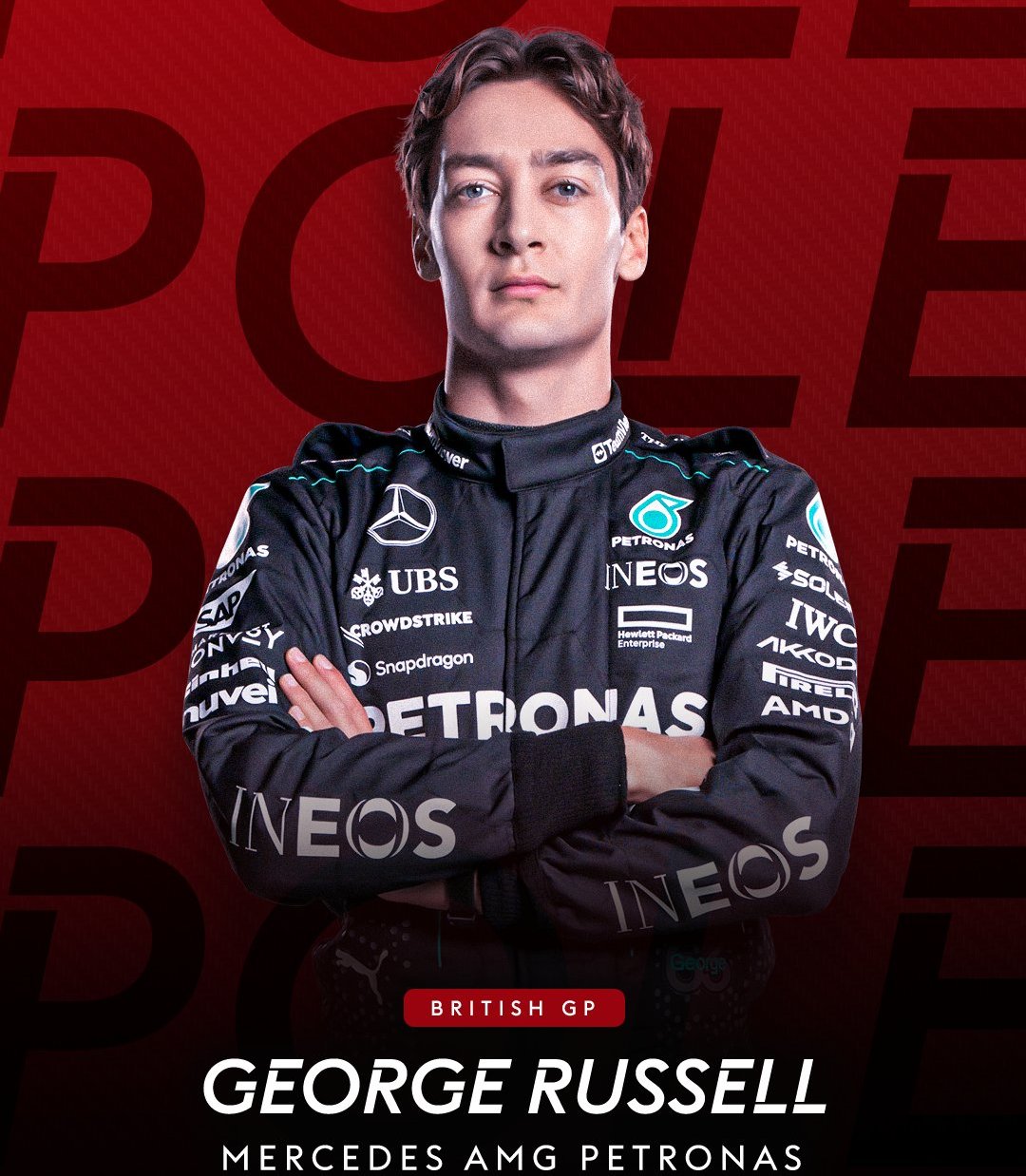 George Russell on pole