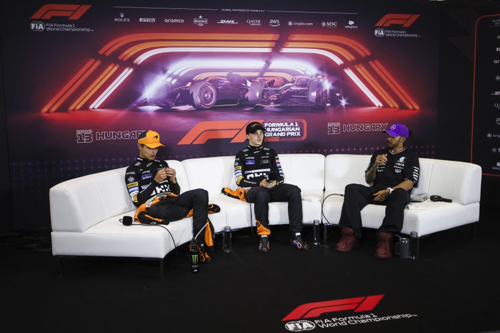 DRIVERS Oscar PIASTRI (McLaren), Lando NORRIS (McLaren), Lewis HAMILTON (Mercedes)