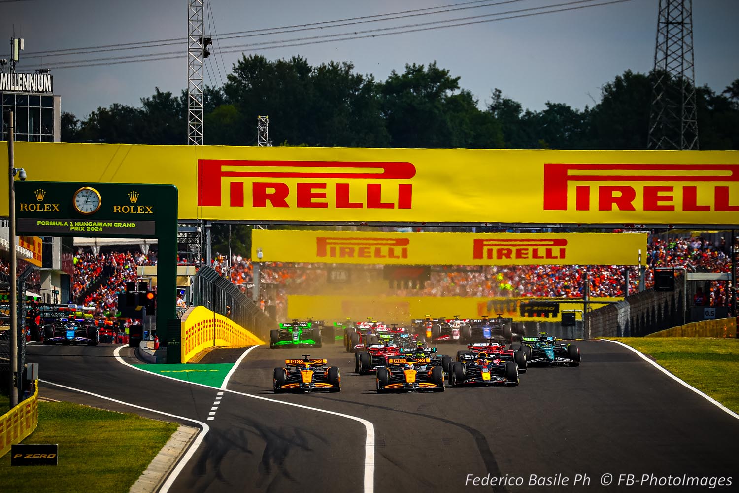 Start of the race, during the Hungarian GP, Budapest 18-21 July 2024 Formula 1 World championship 2024.