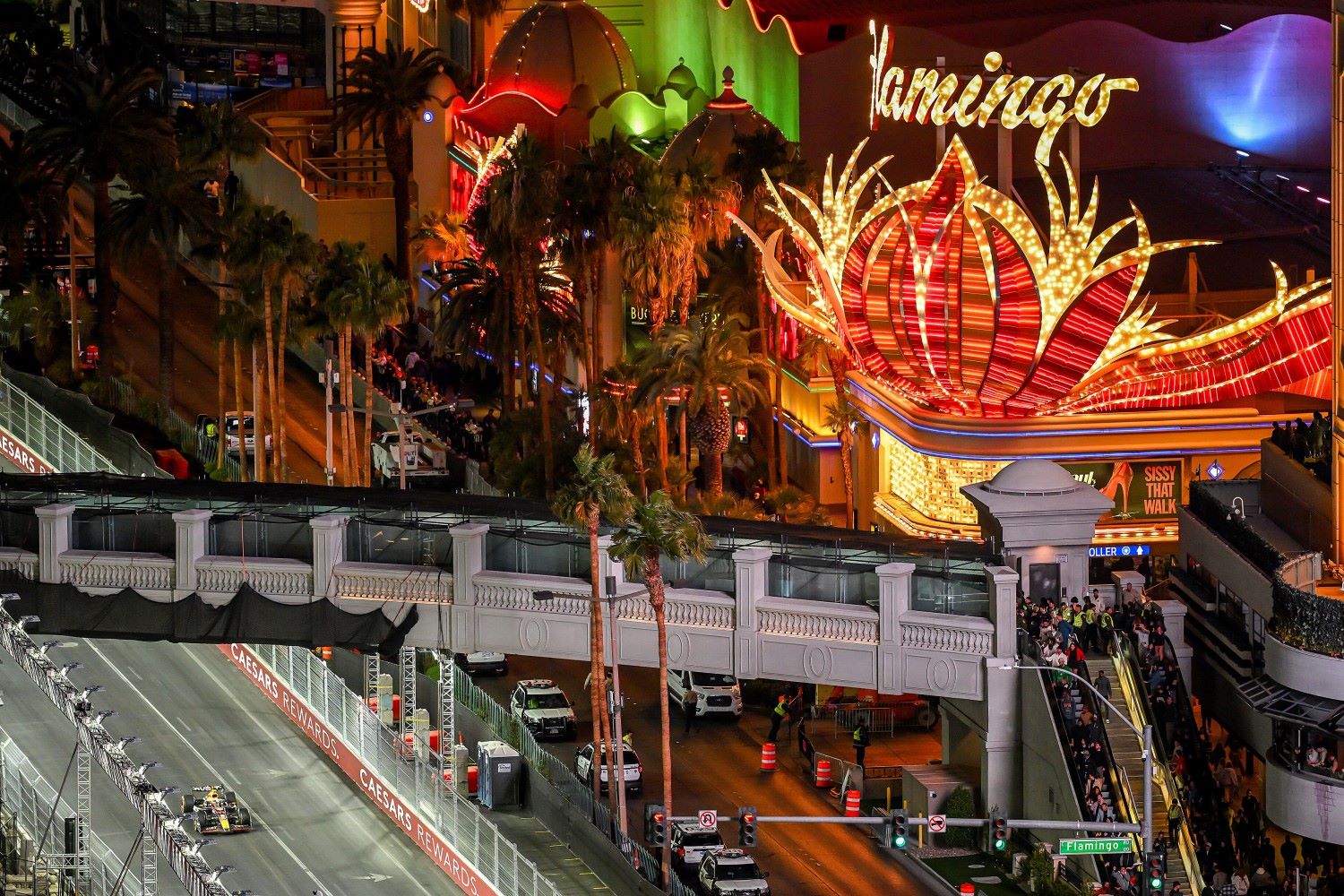 Sergio Perez of Mexico driving the (11) Oracle Red Bull Racing RB20 on track during the F1 Grand Prix of Las Vegas at Las Vegas Strip Circuit on November 23, 2024 in Las Vegas, Nevada. (Photo by Clive Mason/Getty Images) // Getty Images / Red Bull Content Pool