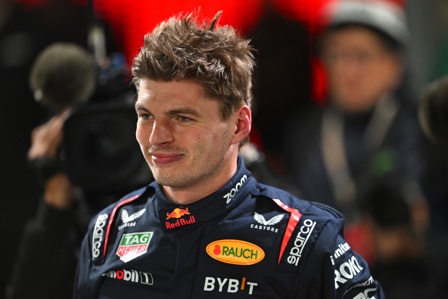 2024 F1 World Drivers Champion Max Verstappen of the Netherlands and Oracle Red Bull Racing celebrates in parc ferme after the F1 Grand Prix of Las Vegas at Las Vegas Strip Circuit on November 23, 2024 in Las Vegas, Nevada. (Photo by Rudy Carezzevoli/Getty Images) // Getty Images / Red Bull Content Pool