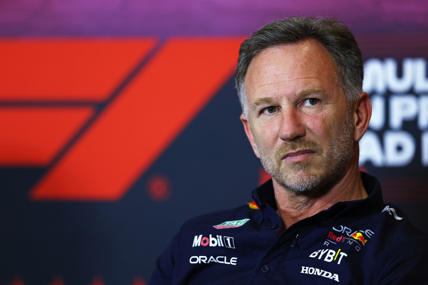 Oracle Red Bull Racing Team Principal Christian Horner attends the Team Principals Press Conference during practice ahead of the F1 Mexico City GP at Autodromo Hermanos Rodriguez on October 25, 2024 in Mexico City, Mexico. (Photo by Bryn Lennon/Getty Images) // Getty Images / Red Bull Content Pool //