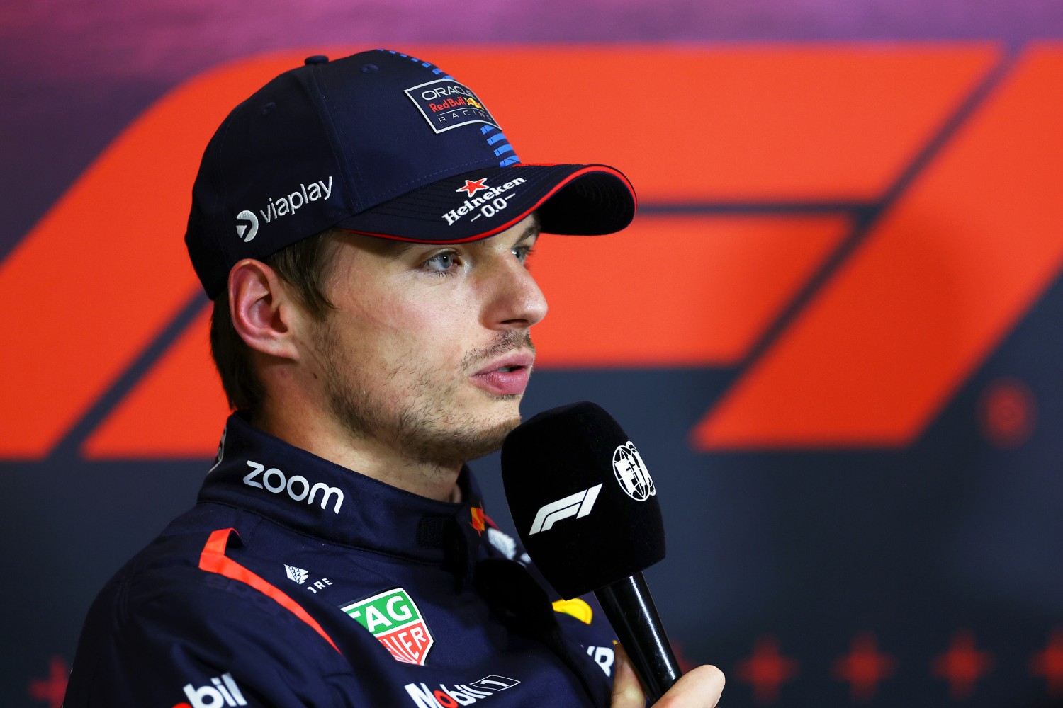 Second placed qualifier Max Verstappen of the Netherlands and Oracle Red Bull Racing attends the press conference after qualifying ahead of the F1 Grand Prix of Mexico at Autodromo Hermanos Rodriguez on October 26, 2024 in Mexico City, Mexico. (Photo by Bryn Lennon/Getty Images) // Getty Images / Red Bull Content Pool