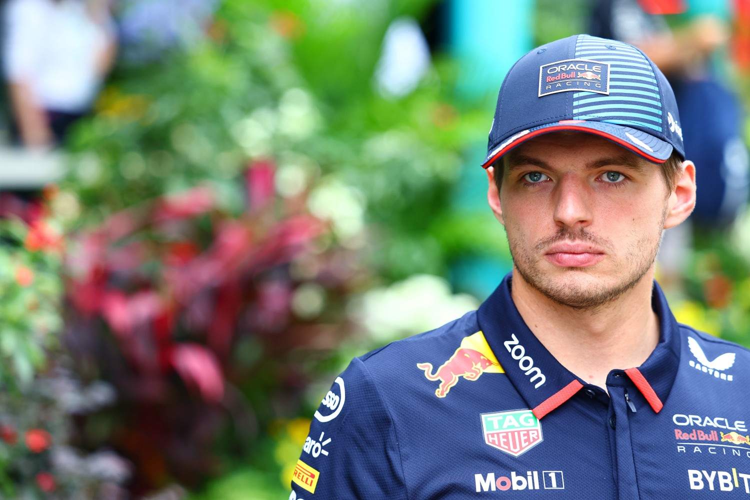 Max Verstappen of the Netherlands and Oracle Red Bull Racing looks on in the Paddock prior to final practice ahead of the F1 Grand Prix of Singapore at Marina Bay Street Circuit on September 21, 2024 in Singapore, Singapore. (Photo by Mark Thompson/Getty Images) // Getty Images / Red Bull Content Pool