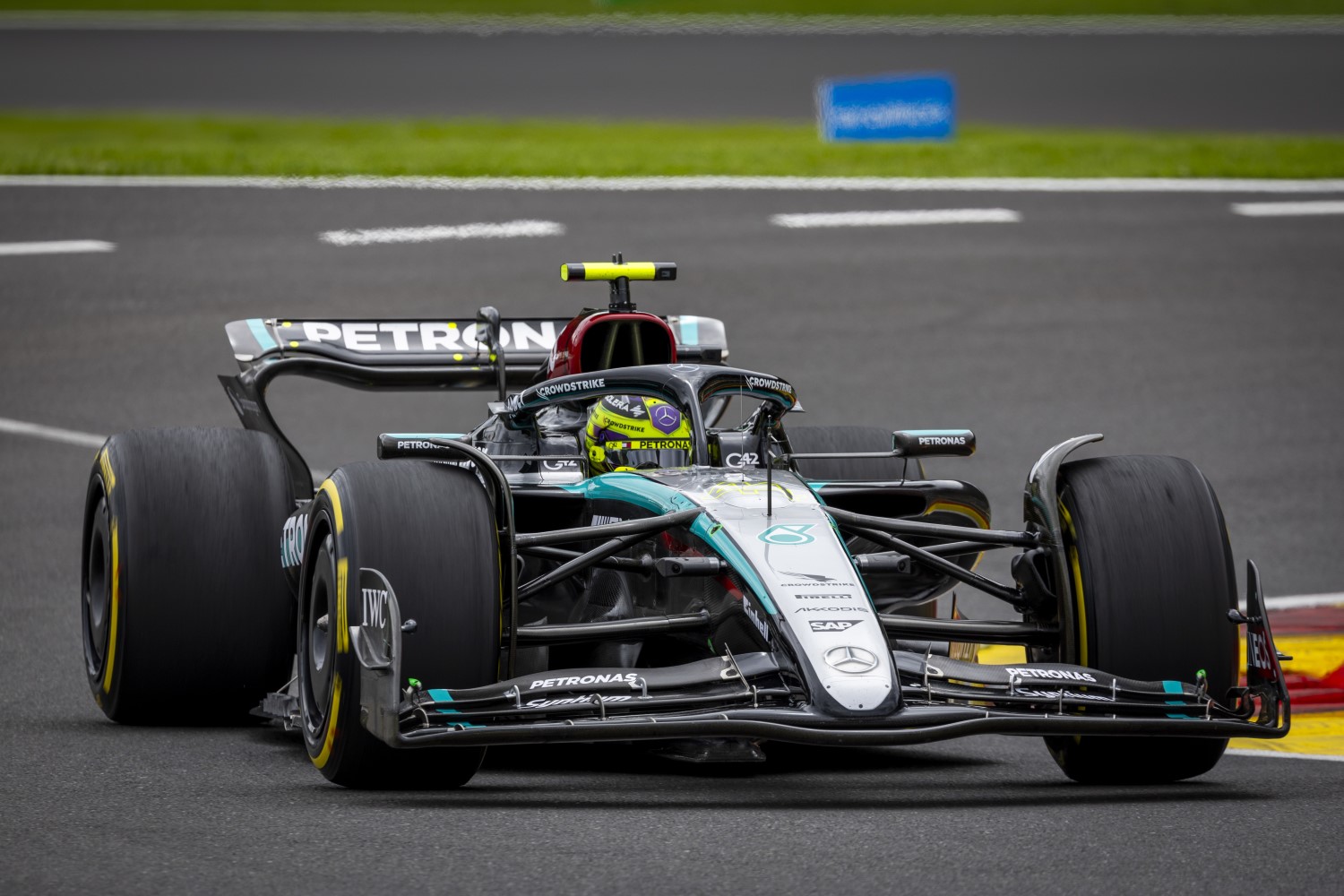 Lewis Hamilton, Mercedes F1 W15 during the Belgian GP at Circuit de Spa Francorchamps on Friday July 26, 2024 in Spa, Belgium. (Photo by Sam Bloxham / LAT Images)