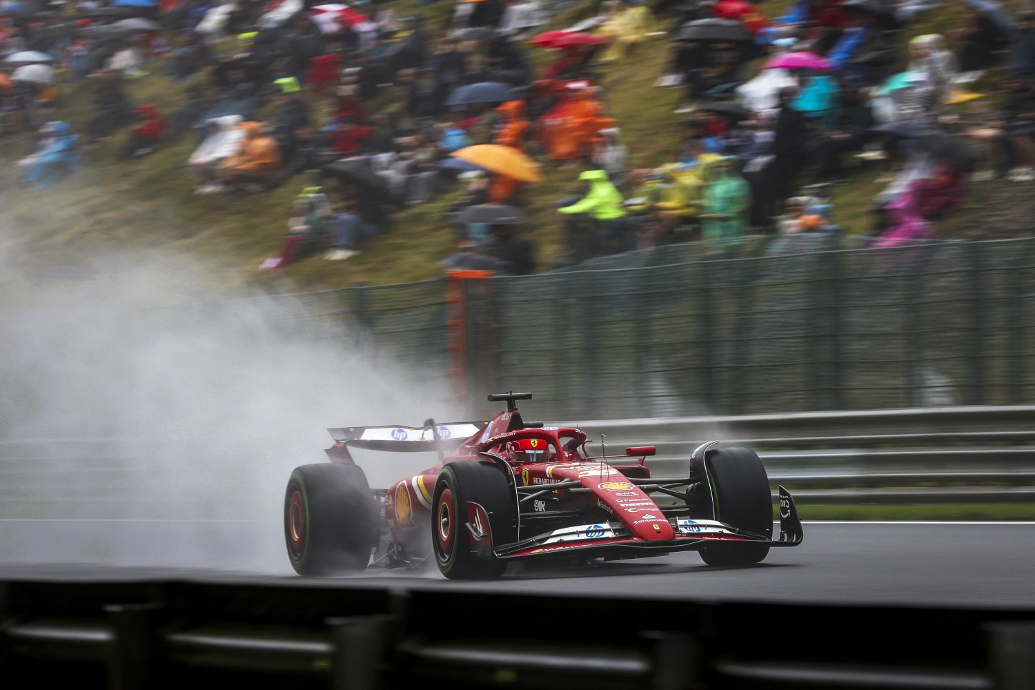 16 LECLERC Charles (mco), Scuderia Ferrari SF-24, action during the Formula 1 Rolex Belgian Grand Prix 2024, 14th round of the 2024 Formula One World Championship from July 26 to 28, 2024 on the Circuit de Spa-Francorchamps, in Stavelot, Belgium - Photo DPPI