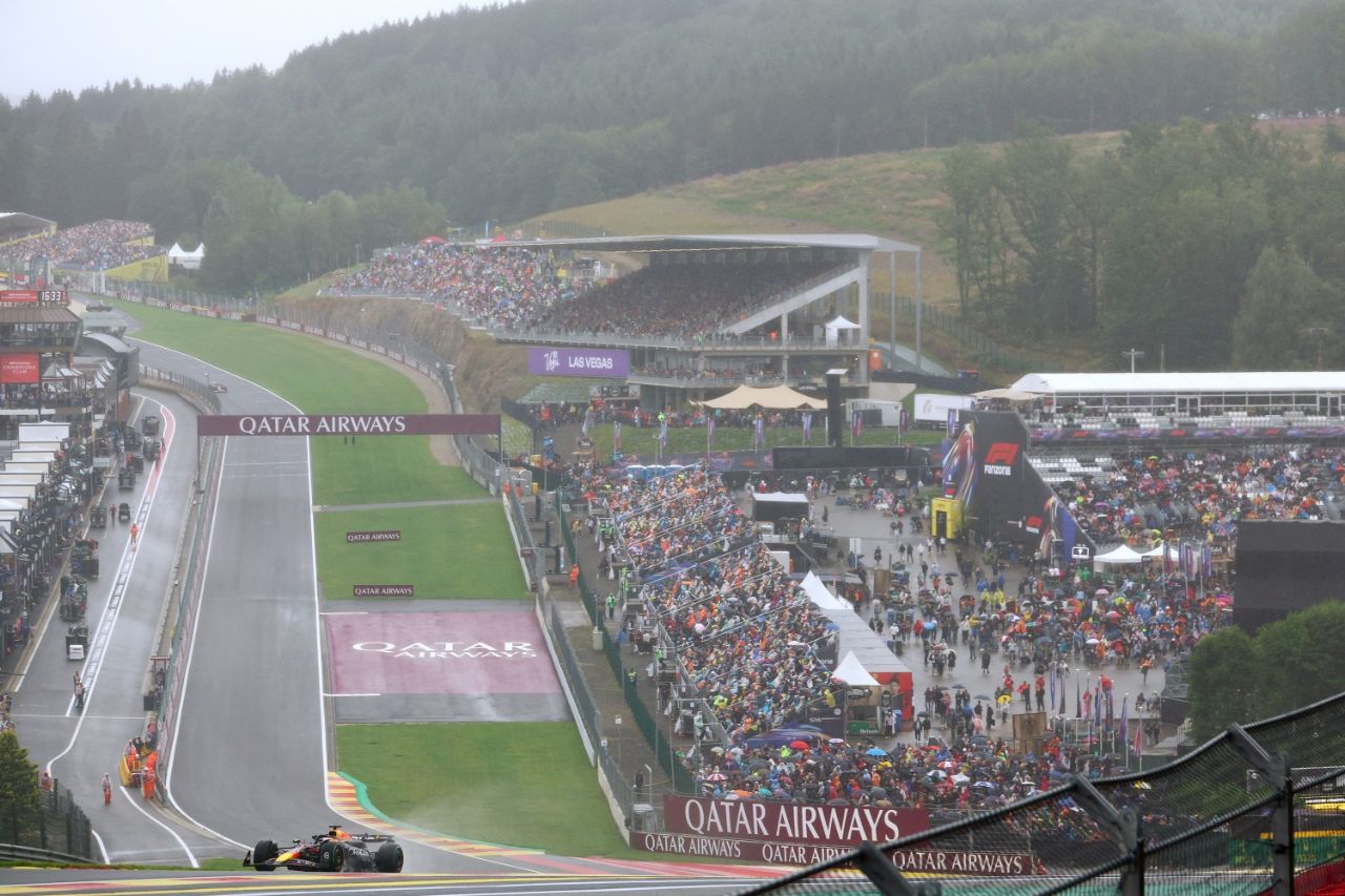 Max Verstappen of the Netherlands driving the (1) Oracle Red Bull Racing RB20 on track during qualifying ahead of the F1 Grand Prix of Belgium at Circuit de Spa-Francorchamps on July 27, 2024 in Spa, Belgium. (Photo by Dean Mouhtaropoulos/Getty Images)