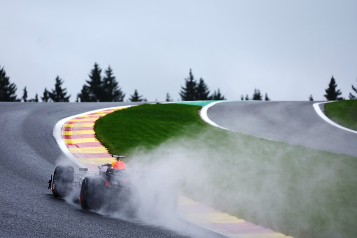 Max Verstappen of the Netherlands driving the (1) Oracle Red Bull Racing RB20 on track during final practice ahead of the F1 Grand Prix of Belgium at Circuit de Spa-Francorchamps on July 27, 2024 in Spa, Belgium. (Photo by Mark Thompson/Getty Images)