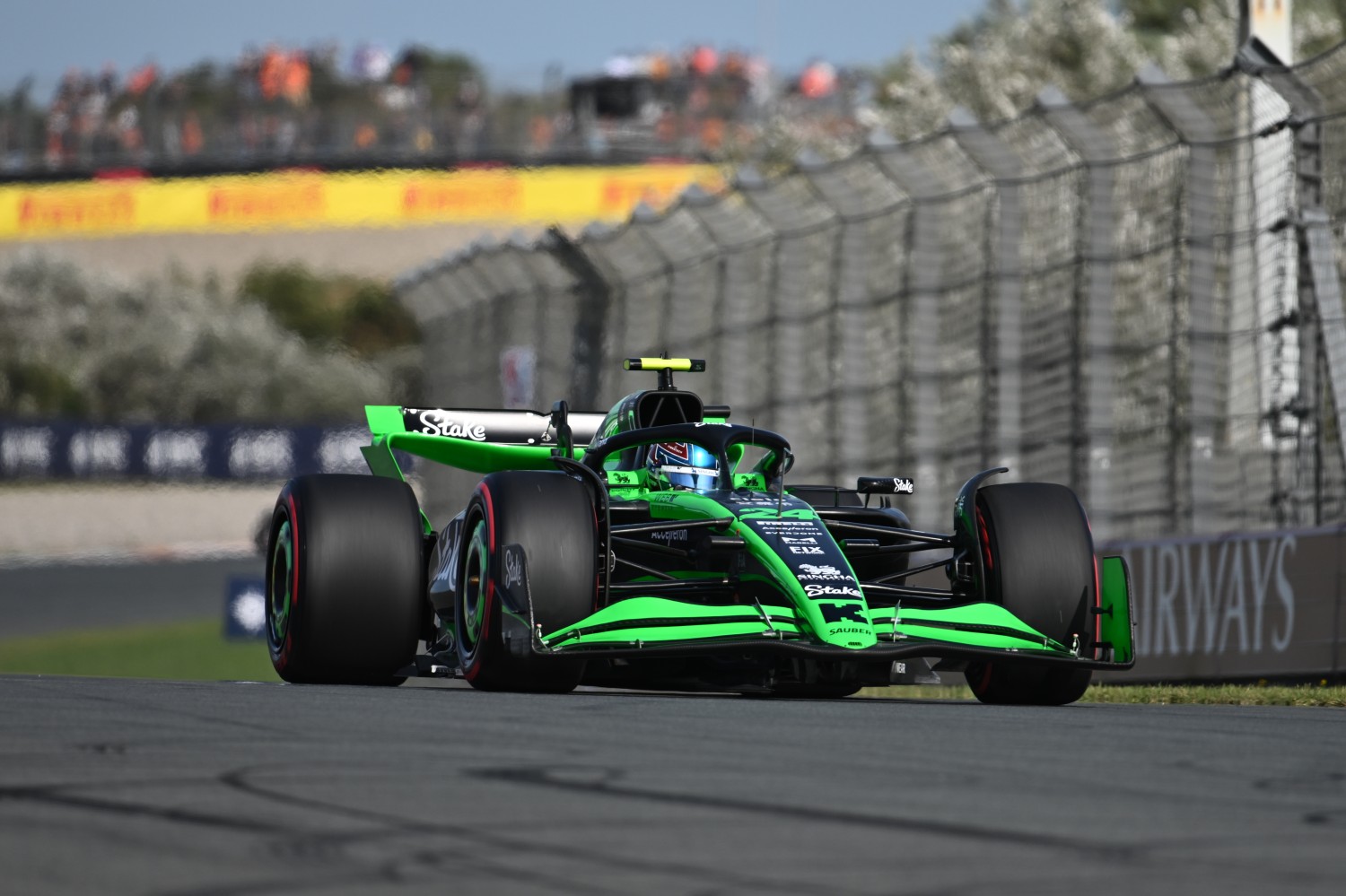 Zhou Guanyu, Stake F1 Team KICK Sauber C44 during the Dutch GP at Circuit Zandvoort on Friday August 23, 2024 in North Holland, Netherlands. (Photo by Simon Galloway / LAT Images)