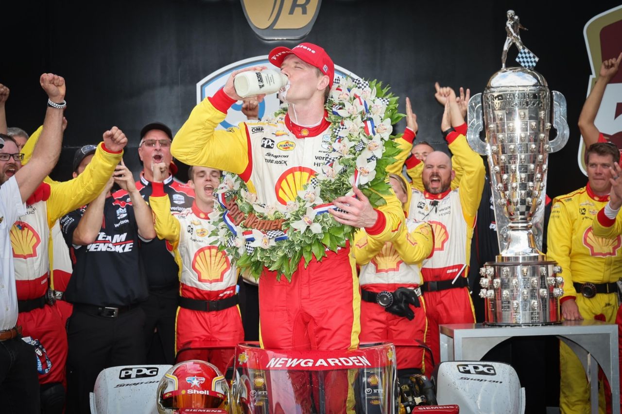 Josef Newgarden wins the 2024 Indy 500. Photo courtesy of Penske Entertainment.