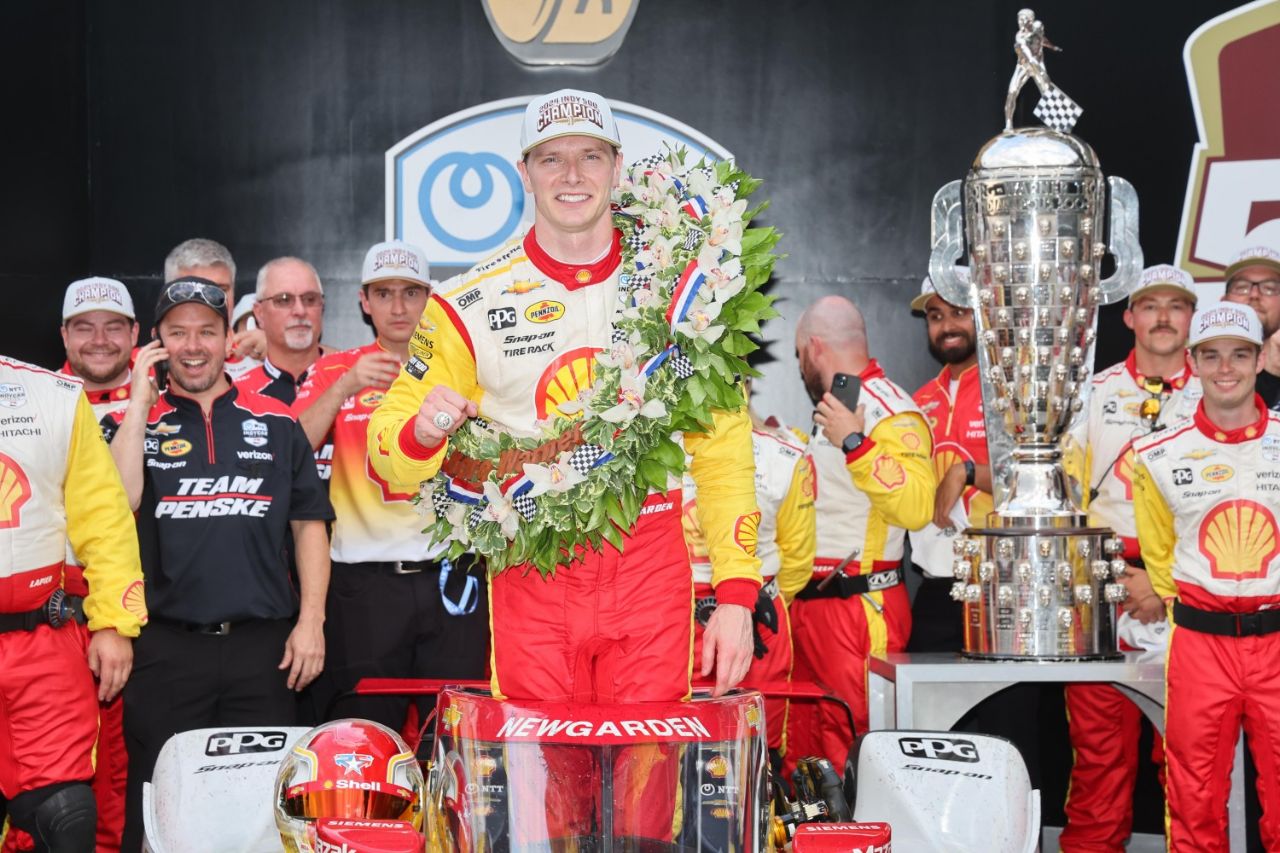 Josef Newgarden wins the 2024 Indy 500. Photo courtesy of Penske Entertainment.