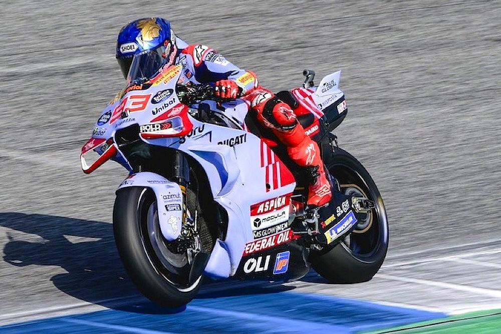 Marc Marquez on his year-old Gresini Ducati