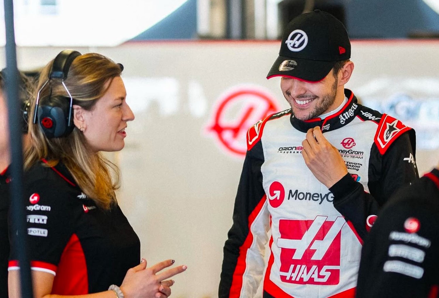 Haas Race Engineer Laura Mueller and new driver Esteban Ocon