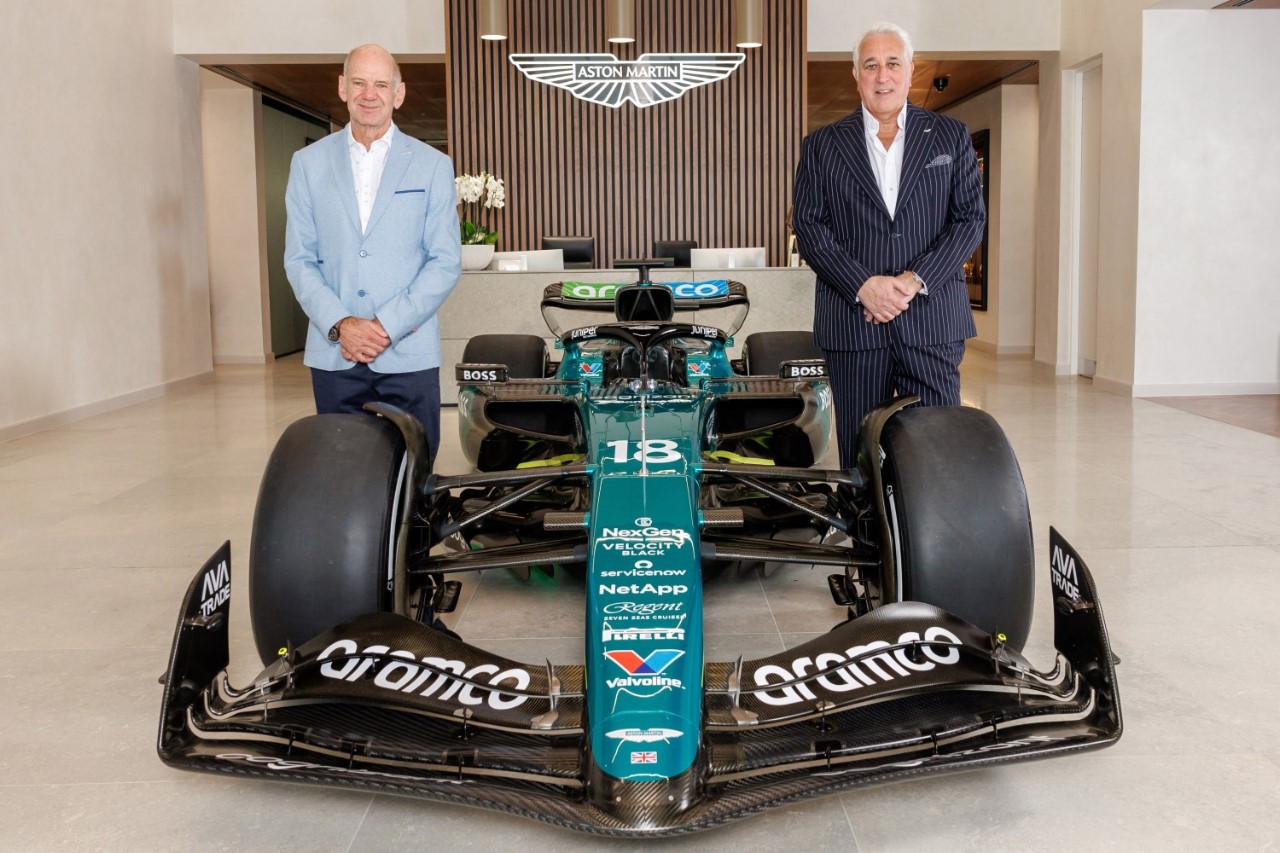 Adrian Newey and Aston Martin F1 CEO Lawrence Stroll