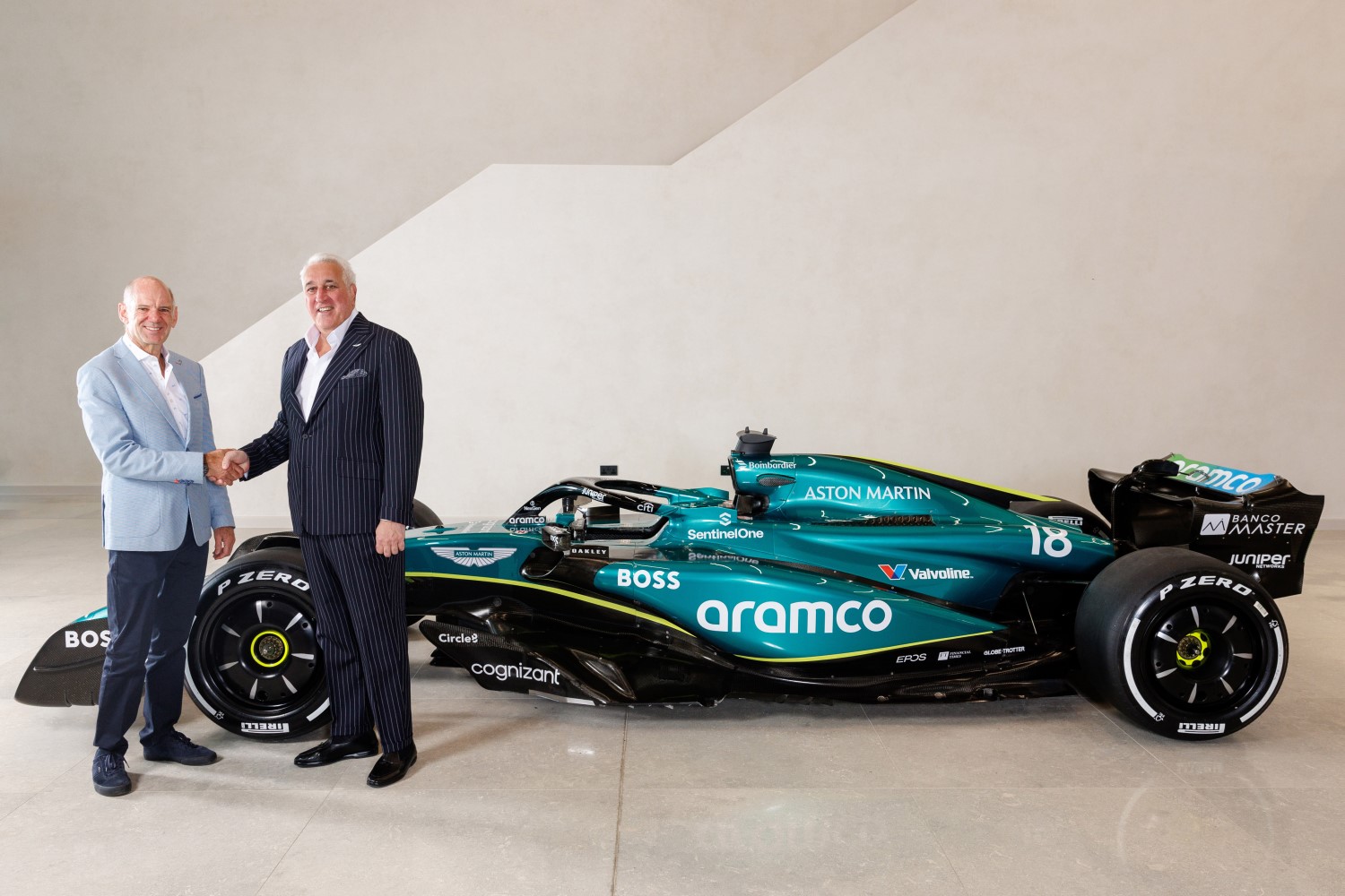 Adrian Newey and Aston Martin F1 CEO Lawrence Stroll