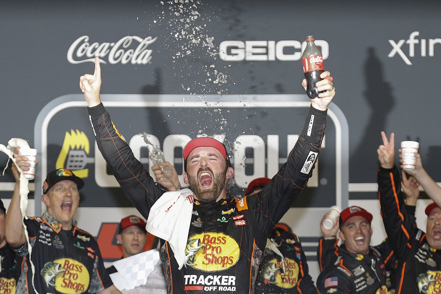 Austin Dillon, driver of the #3 Bass Pro Shops Chevrolet, celebrates in victory lane after winning the NASCAR Cup Series Cook Out 400 at Richmond Raceway on August 11, 2024 in Richmond, Virginia. (Photo by Sean Gardner/Getty Images)