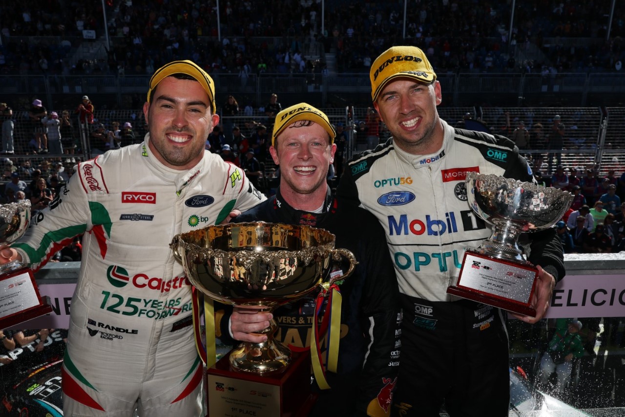 Adelaide Race 2 Top-3 Finishers (L to R) Randle (3rd), Brown (1st) and Mostert (2nd)