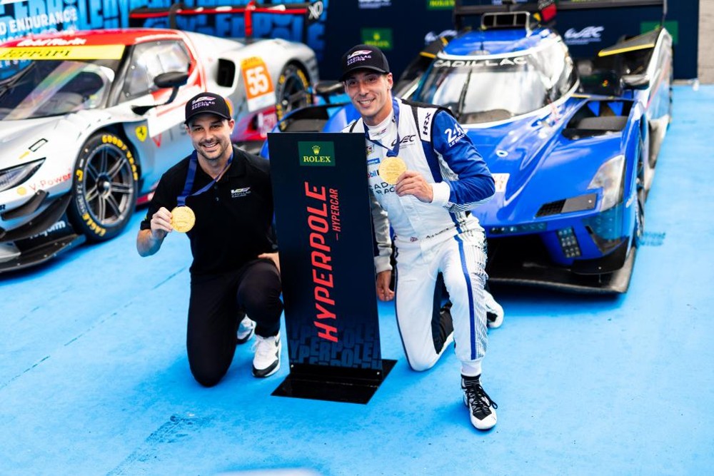 02 BAMBER Earl (nzl), LYNN Alex (gbr), BOURDAIS Sébastien (fra), Cadillac Racing, #02, celebration pole position during the 2024 6 Hours of Fuji, 7th round of the 2024 FIA World Endurance Championship, from September 13 to 15, 2024 on the Fuji Speedway in Oyama, Shizuoka, Japan - Photo Joao Filipe / DPPI