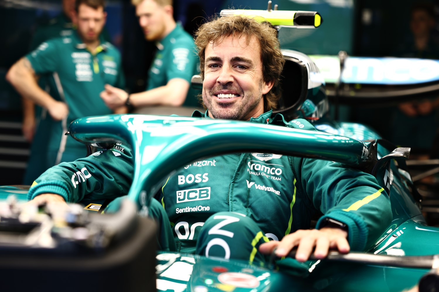 Fernando Alonso of Spain and Aston Martin F1 Team in his cockpit during previews ahead of the F1 Grand Prix of Australia at Albert Park Grand Prix Circuit on March 13, 2025 in Melbourne, Australia. (Photo by Zak Mauger/LAT Images for Aston Martin)