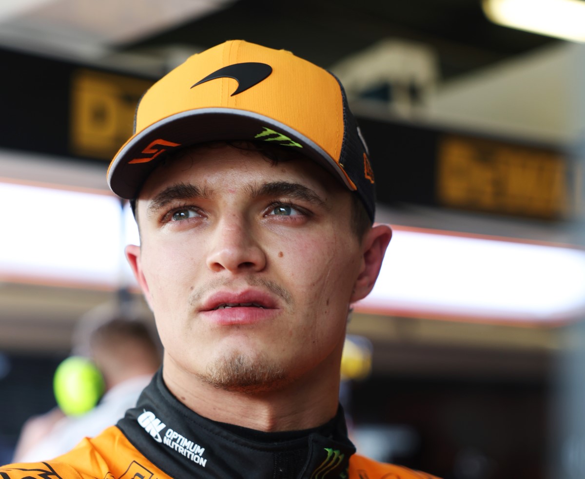 Lando Norris of Great Britain and McLaren looks on in the garage during practice ahead of the F1 Grand Prix of Australia at Albert Park Grand Prix Circuit on March 14, 2025 in Melbourne, Australia. (Photo by Steven Tee/LAT Images)