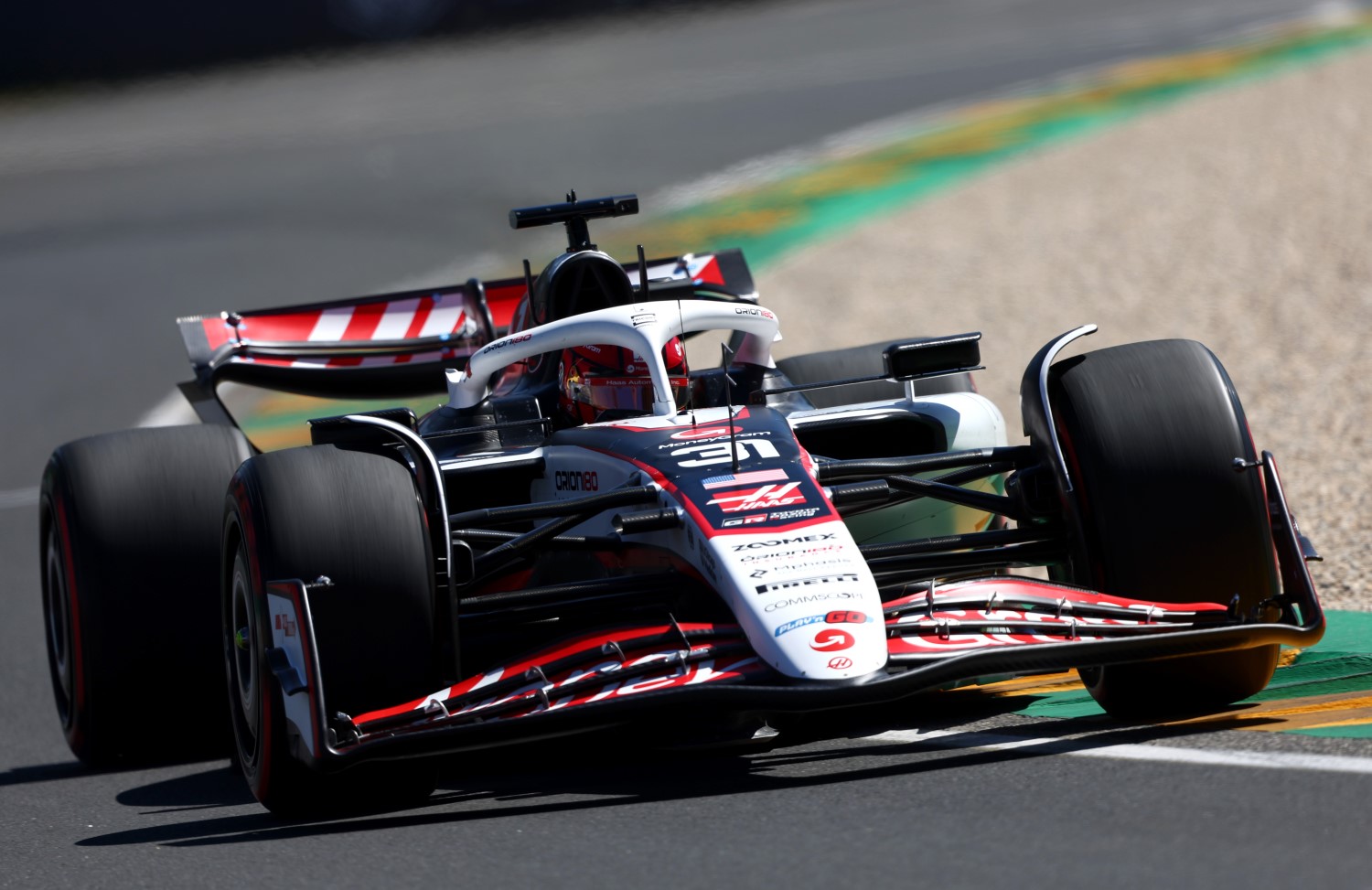 Esteban Ocon of France driving the (31) Haas F1 VF-25 Ferrari on track during practice ahead of the F1 Grand Prix of Australia at Albert Park Grand Prix Circuit on March 14, 2025 in Melbourne, Australia. (Photo by Andy Hone/LAT Images)