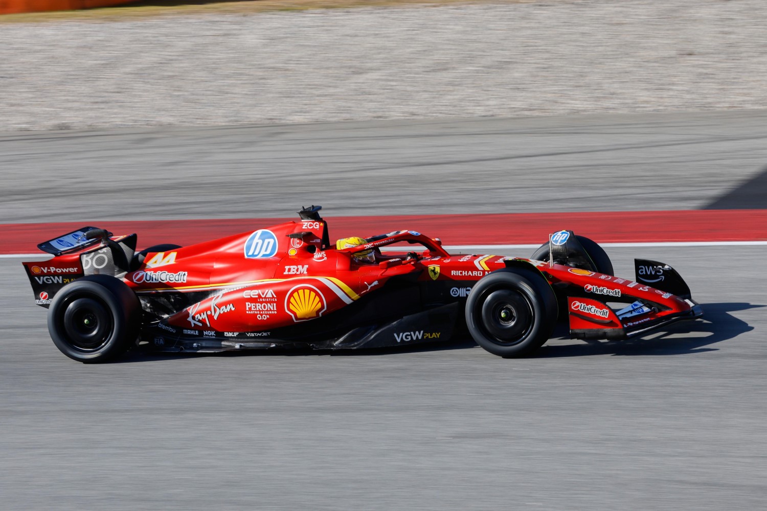 Lewis Hamilton, Ferrari. Pirelli 2026 Tire Test Barcelona February 4, 2025. Photo supplied by Pirelli