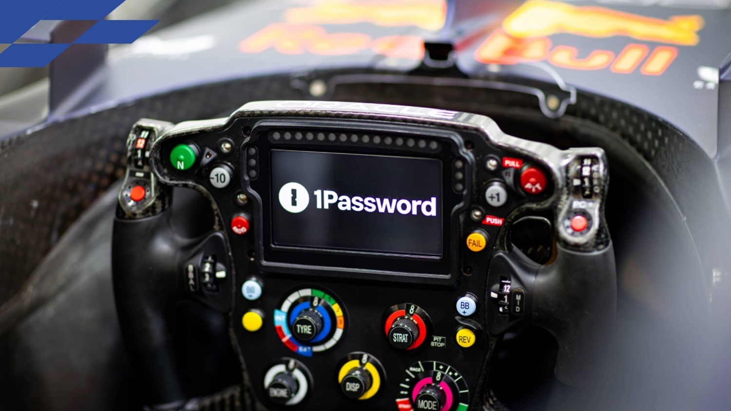 Red Bull F1 team names 1Password Cybersecurity Partner. Image Supplied by Red Bull