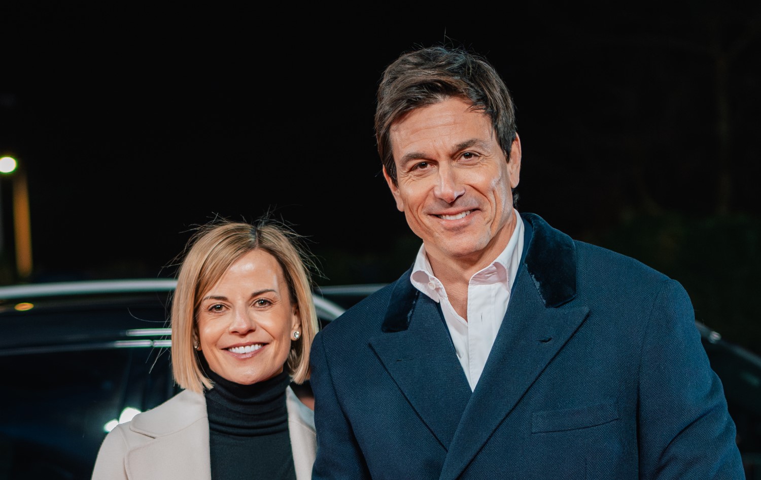 Susie and Toto Wolff arrive at the 2025 F175 Live Launch Event - Finn Pomeroy photo Supplied by Mercedes