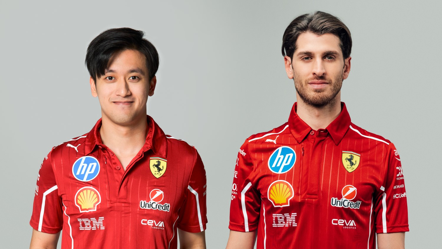 2025 Ferrari F1 Reserve Drivers Chinese driver Zhou Guanyu and Italian Antonio Giovinazzi